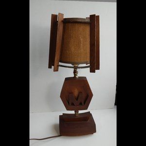 Vintage Mid Century Wooden Molson Beer Logo Bar Lamp - ULTRA RARE